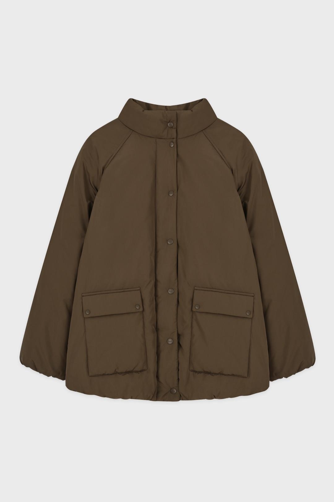Raglan Half Down Jacket (Khaki Brown)