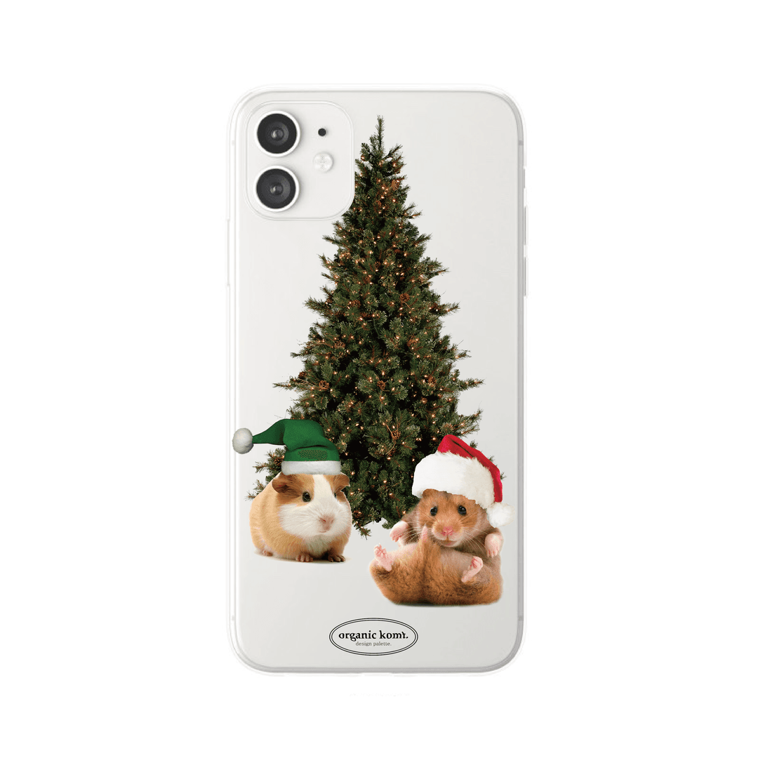 크리스마스를 즐기는 기니피크 햄토리 폰케이스