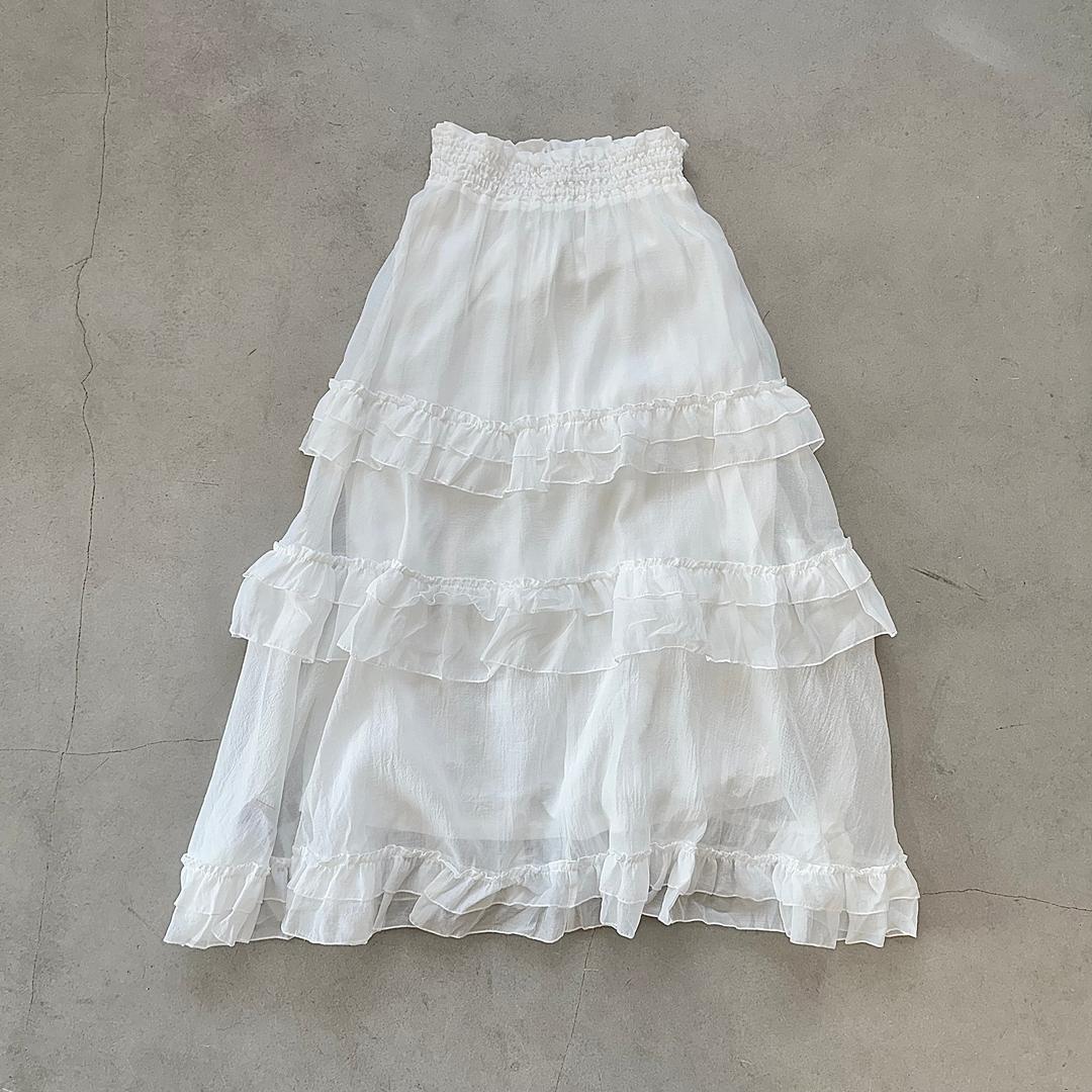 White tiered skirt