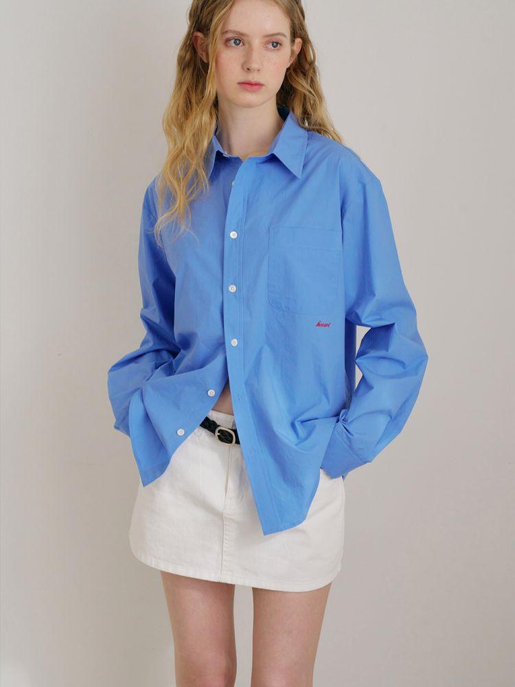 Daisy Oversized Paper Shirt_Blue