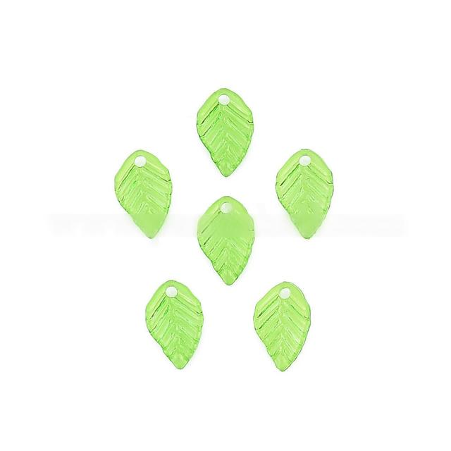 투명아크릴참/나뭇잎/라임그린/13.5X8.5X2mm/구멍:1.6mm