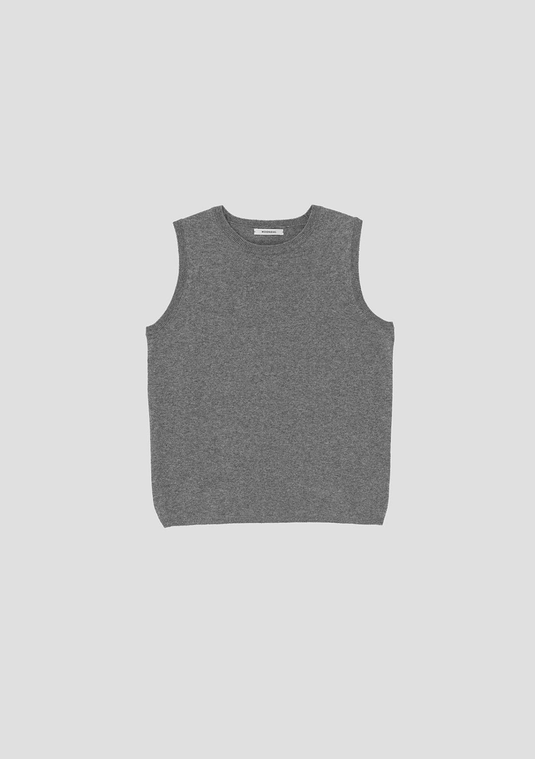 Sleeveless Cotton Knit in Gray