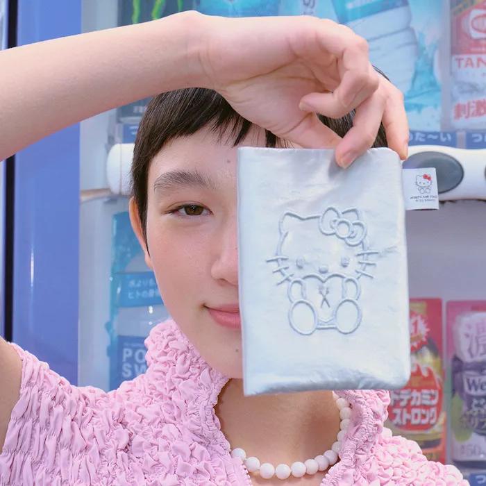 Sleek Travel Wallet Hello Kitty Silver