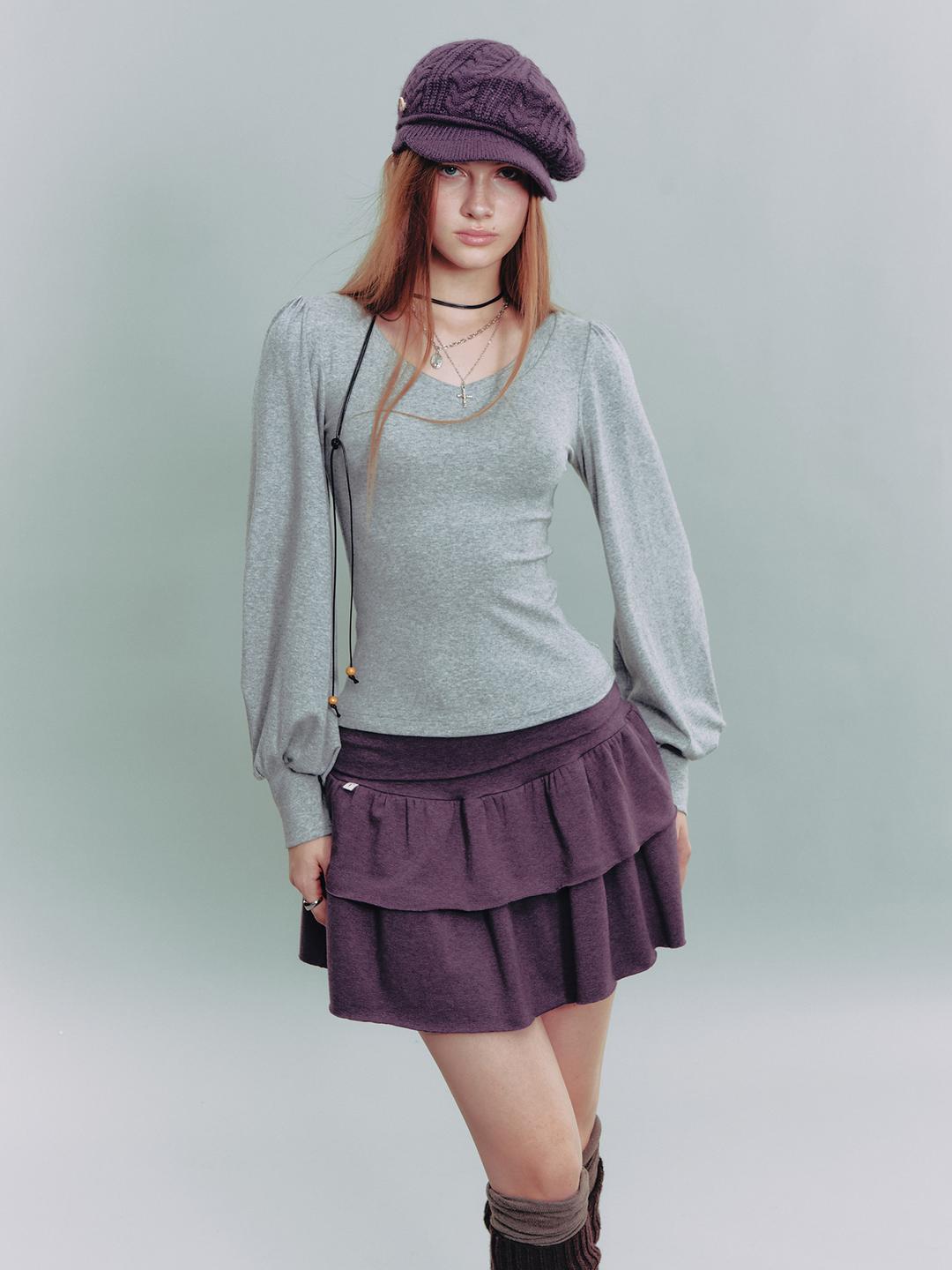 NECYSTUDIO Waist Slimming Lantern Long Sleeve