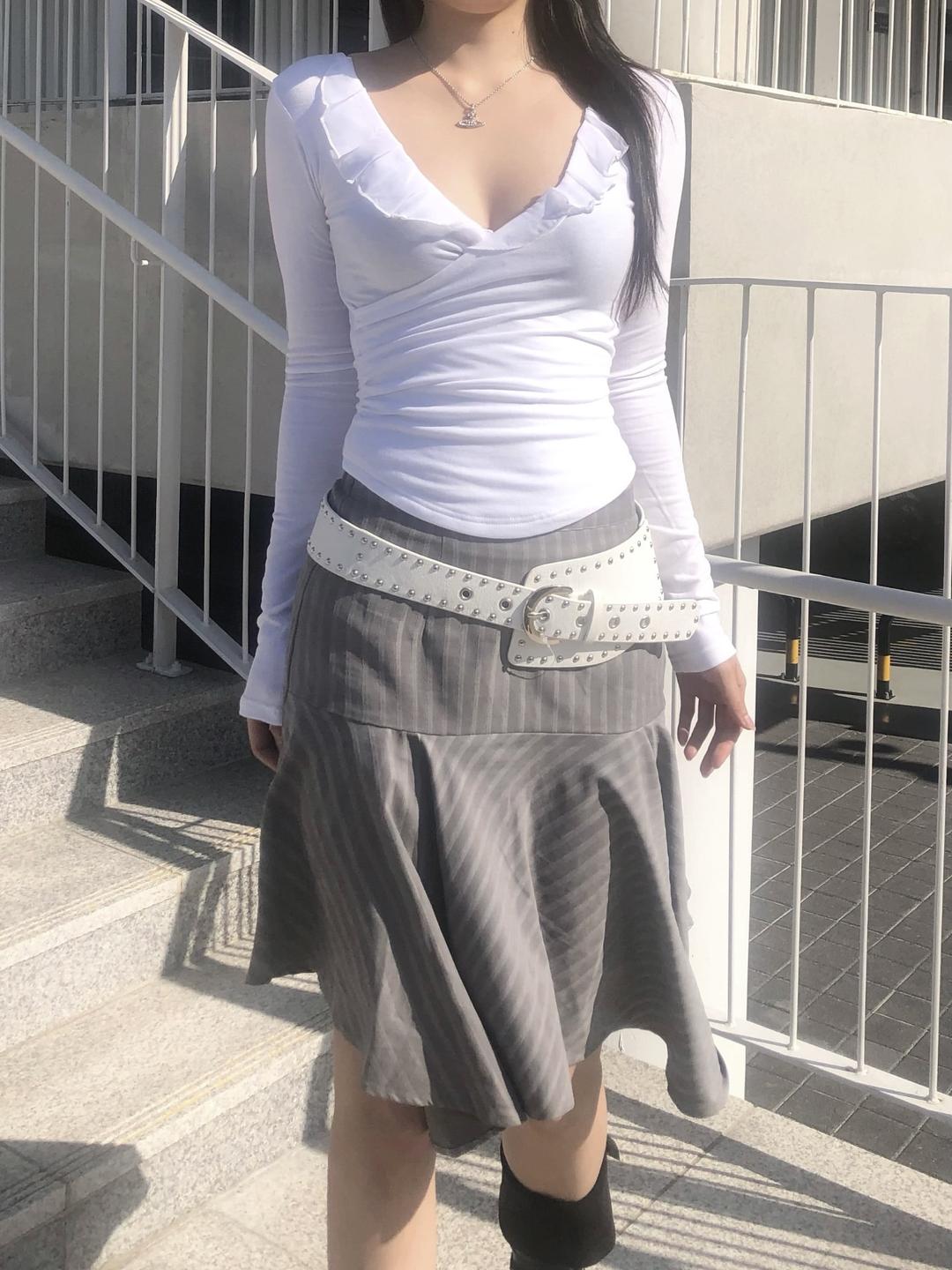 Swirl Frill Wrap Top(4 color)