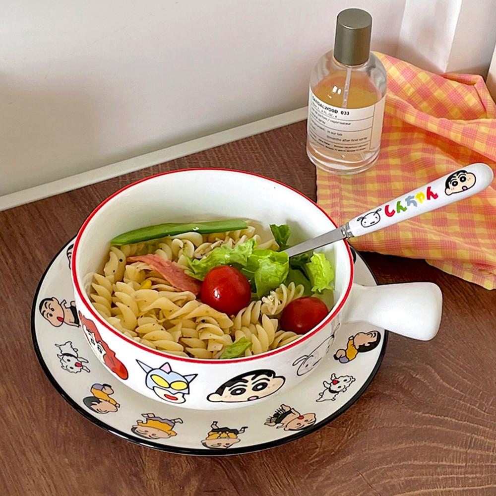 짱구 손잡이 앞접시 6type 밥 그릇 떡볶이 분식그릇 식기세트 문복희 입짧은햇님 굿즈