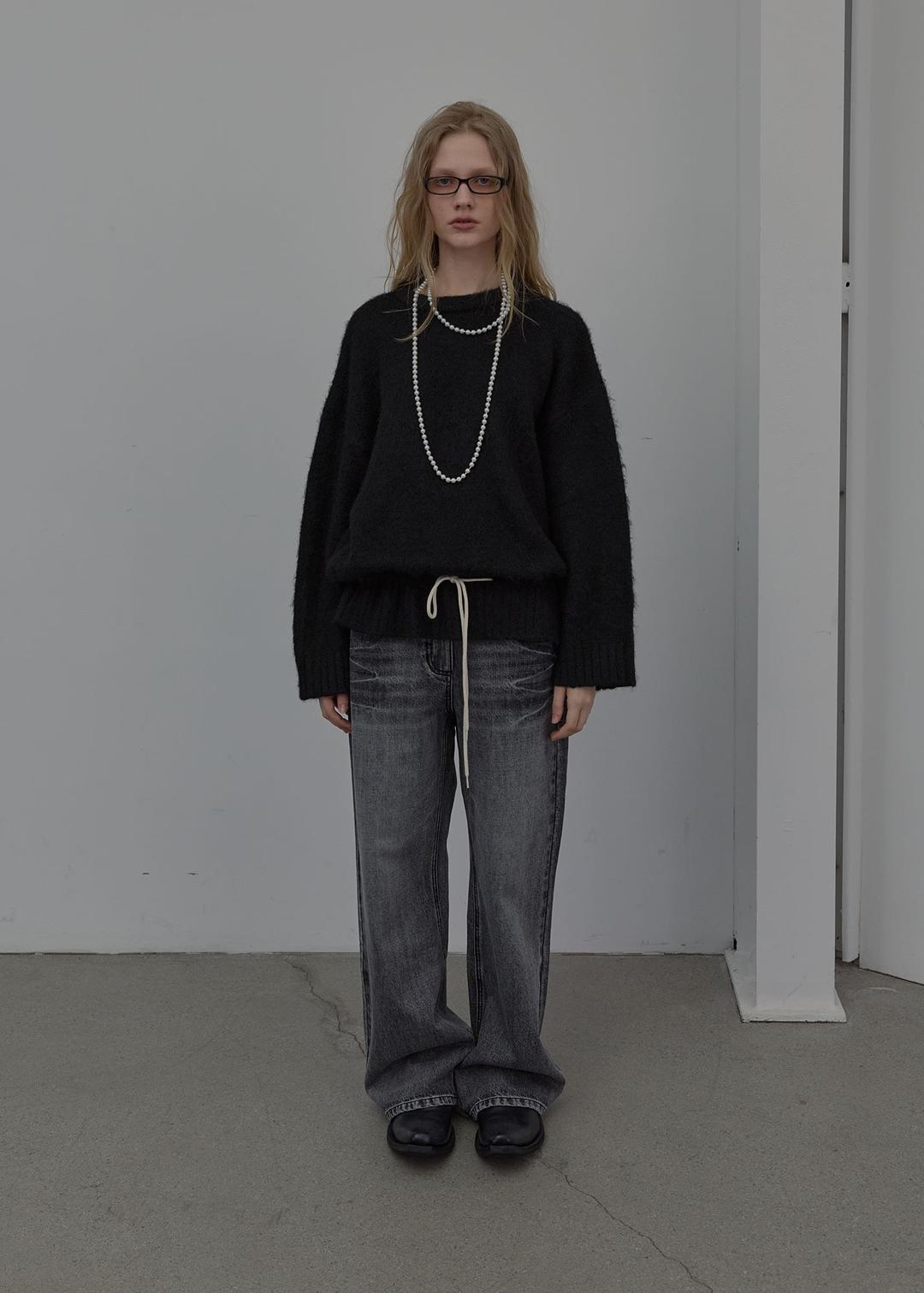 WIDE-LEG WASHED DENIM (BLACK)