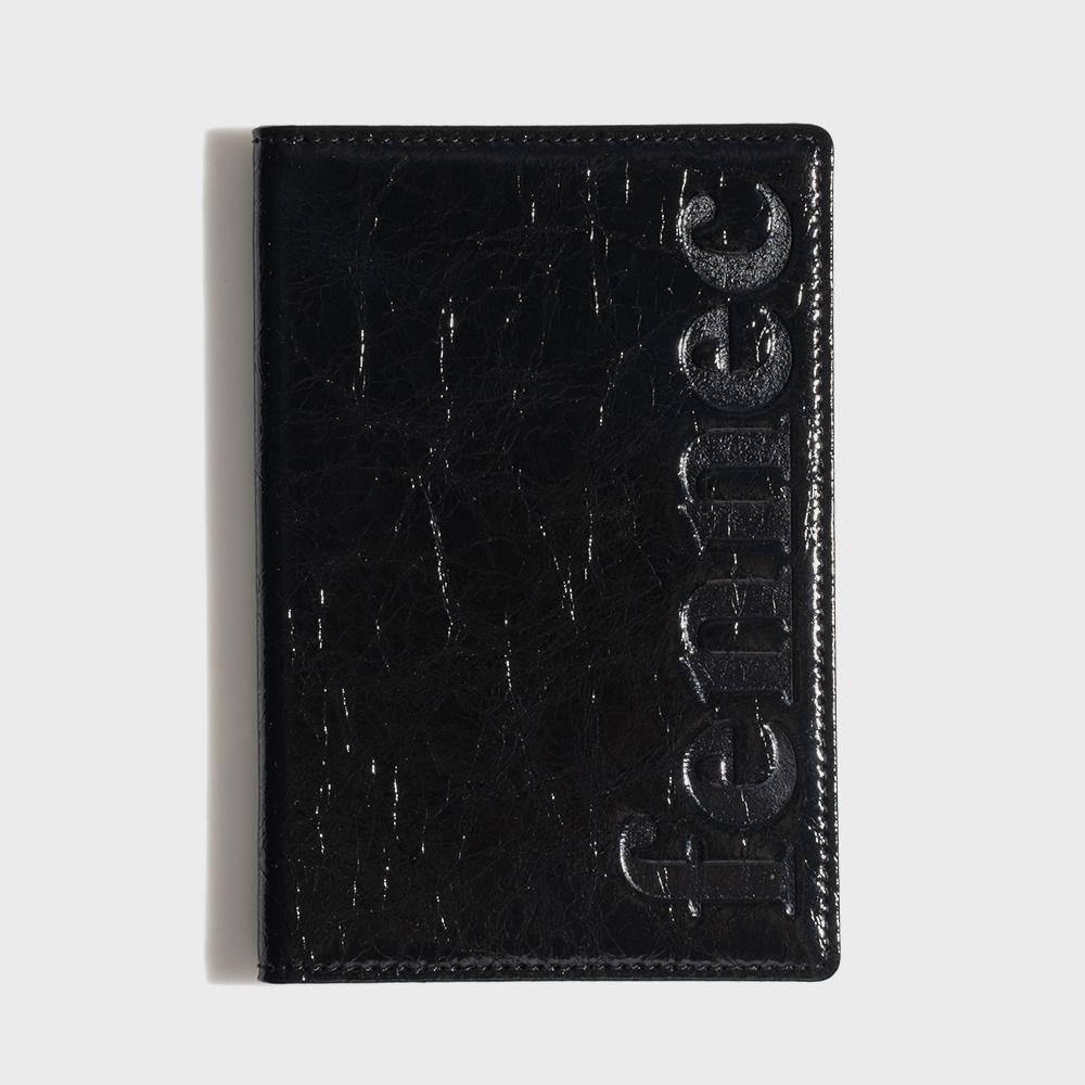 CRINKLE PASSPORT CASE - BLACK