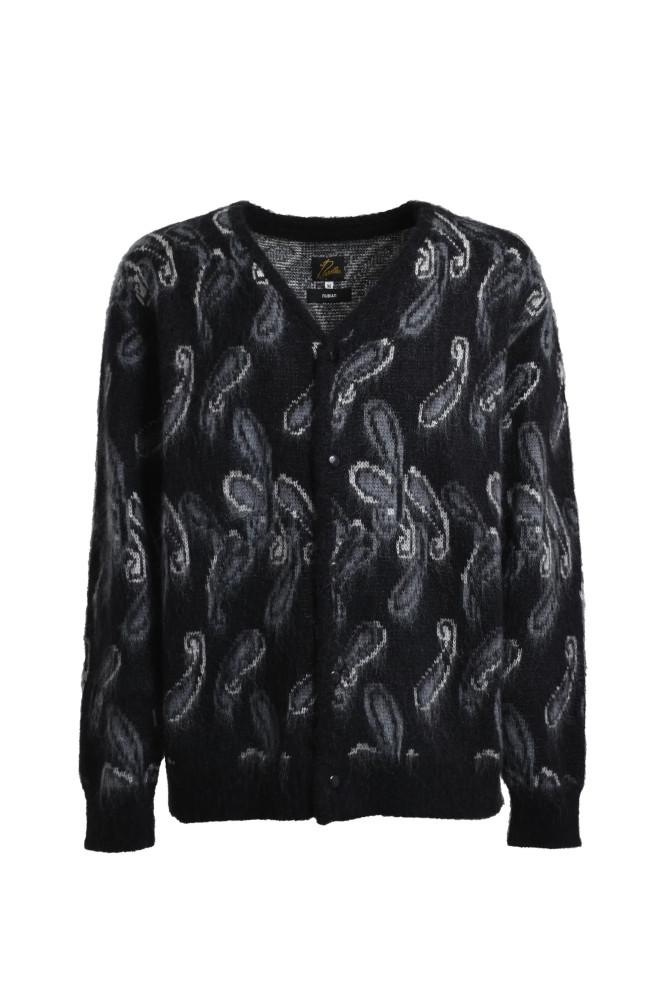 NEEDLES 니들스 x nubian 누비앙 협업 모헤어 가디건 - 블랙x그레이