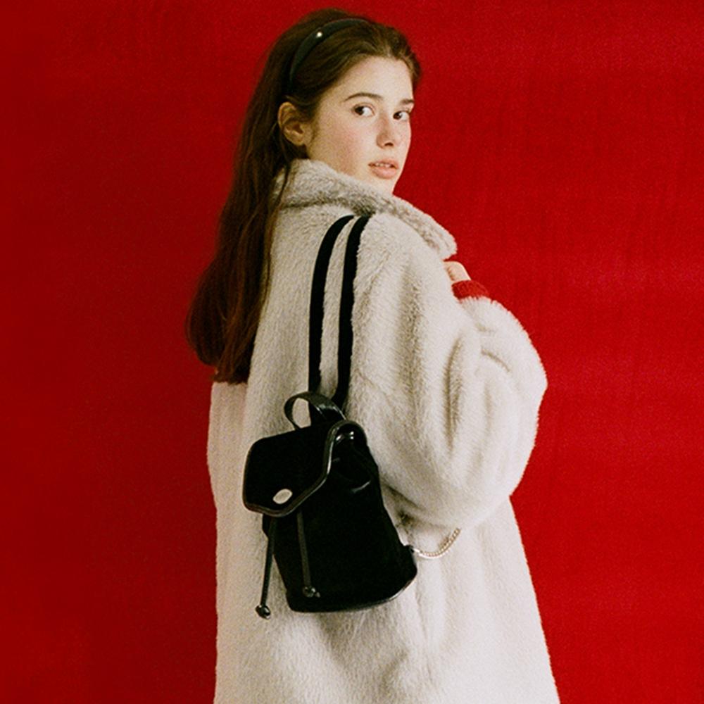 Velvet mini fle backpack - velvet black