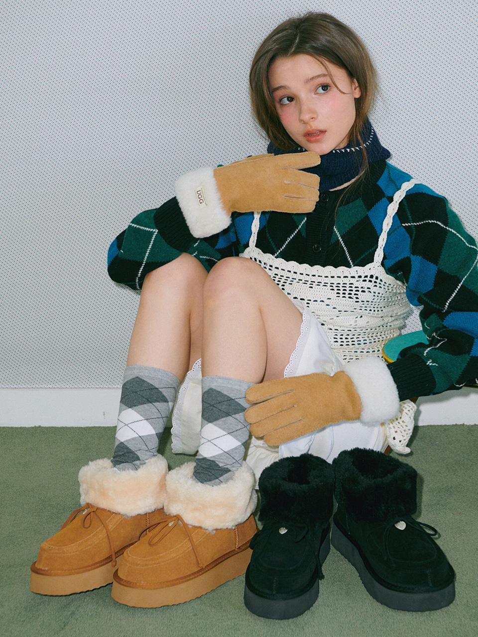 r527_커스터드 소가죽 리본 플랫폼 어그부츠_2color