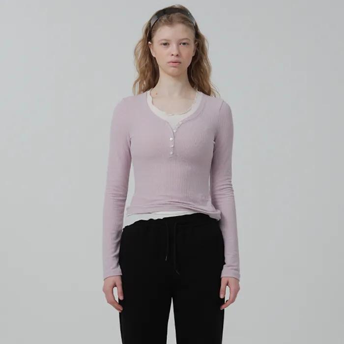 Aimee Slim Layered T-shirt_Light Pink