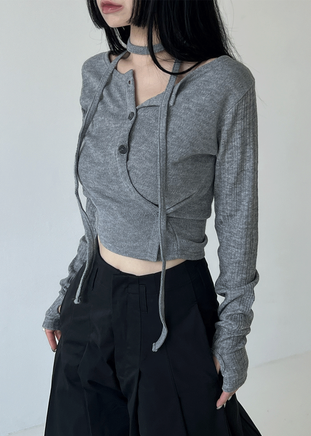 [주문폭주🔥] 티블 니트 머플러 랩 워머 가디건 3color