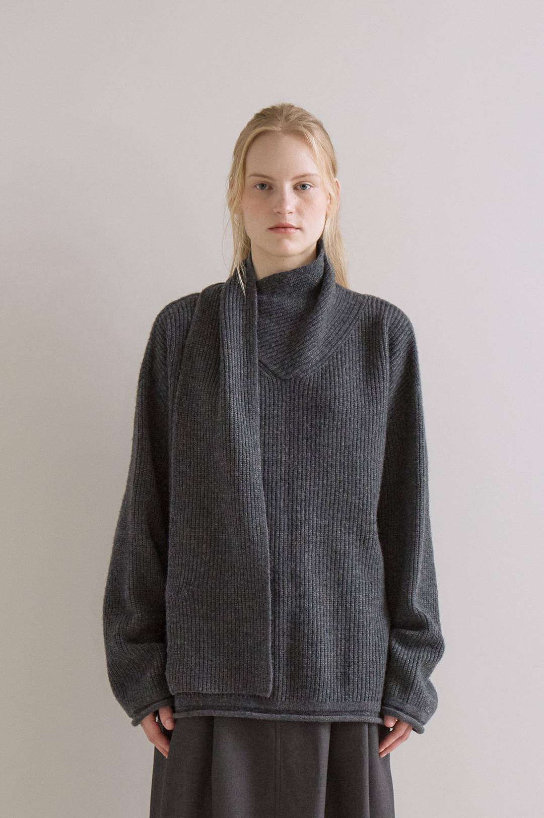 Margaret Scarf Knit (Charcoal)