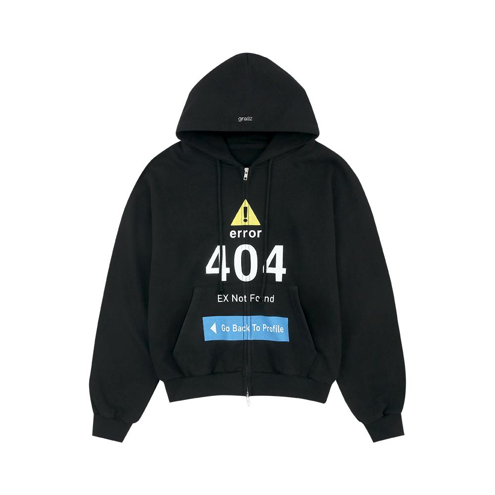 ERROR 404 ZIP HOODIE [BLACK]