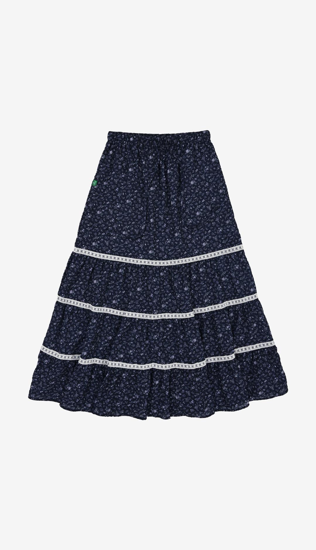 247. Flower Cancan Long SK _ Navy
