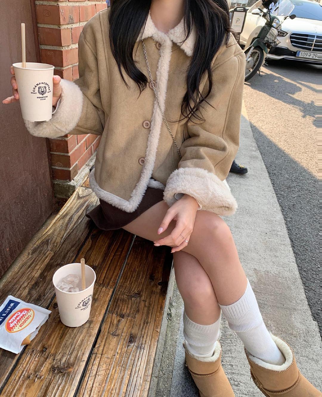 루앤메리 [🤎당일발송] 테디 양털 무스탕 자켓