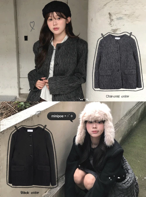 [얼리윈터☃️] 프렌 하프 자켓 (2color)  point . wool 35% 복실복실 고급스럽고+프렌치함