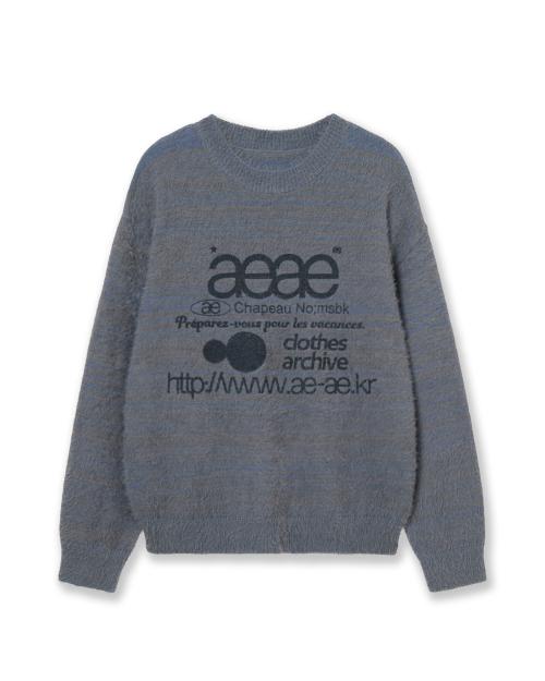 WEB LOGO HAIRY KNIT [SMOKY BLUE]