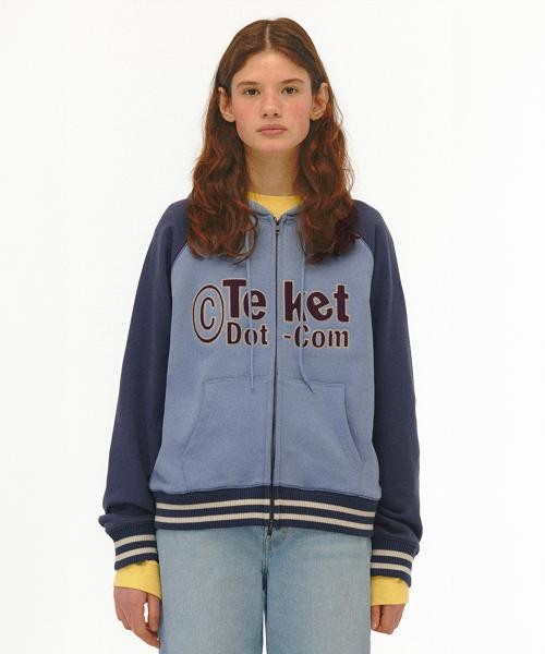 Tilted Zip-Up Hoodie Blue