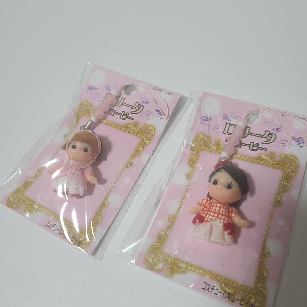 큐피 스트랩 메이드 공주 세트 친구 선물 갸루 일본 베이비 피규어 열쇠고리 핸드폰줄 키링