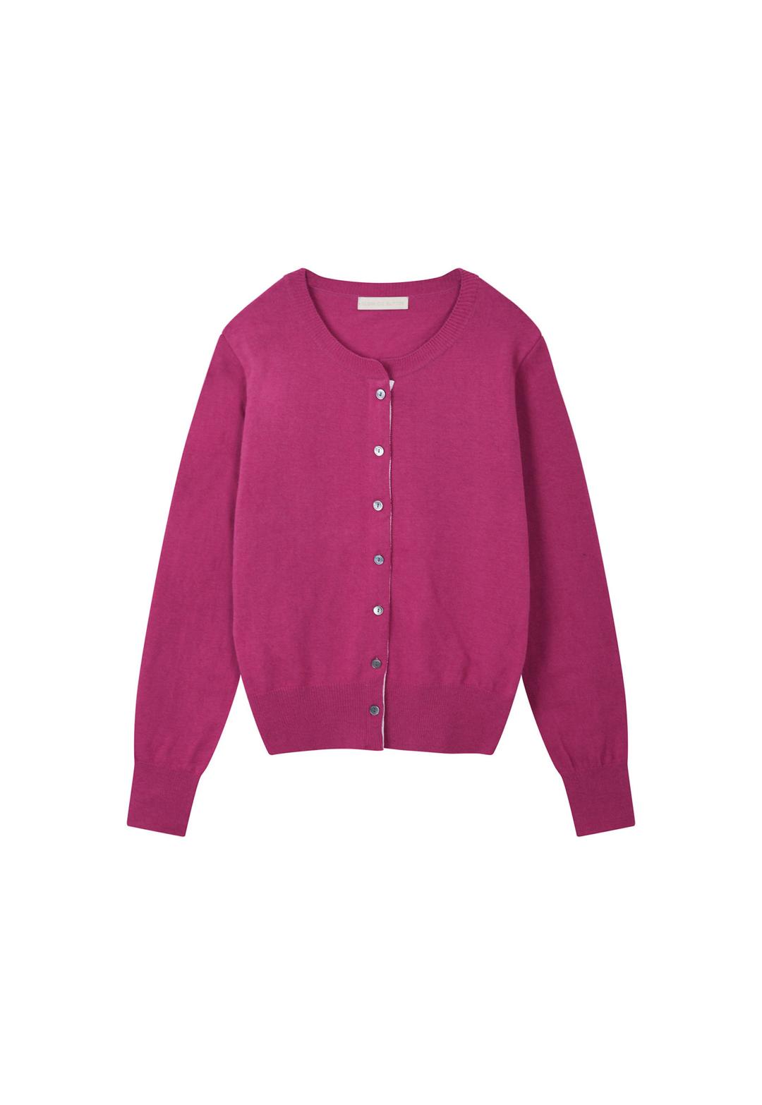 [SLOCO] Round wool tape cardigan, magenta