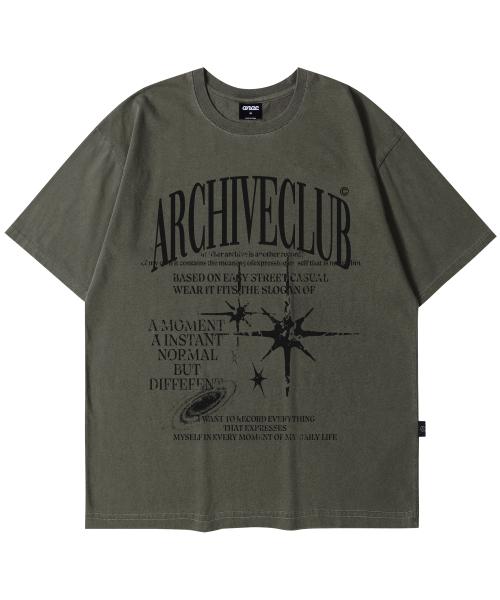 피그먼트 갤럭시 아카이브 반팔티_카키