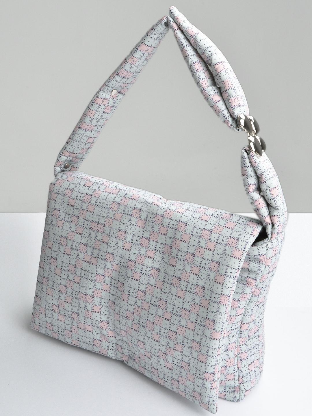 Square padded bag - Pink Blue