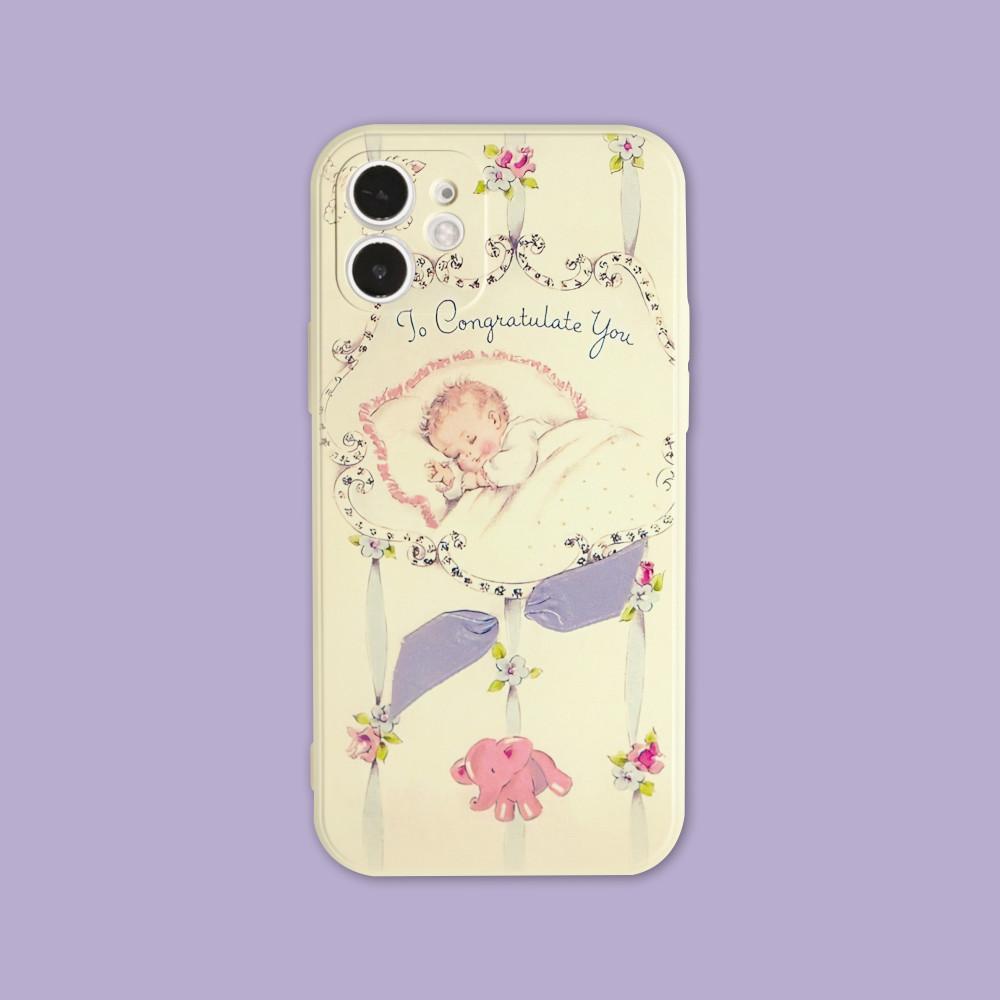 굿나잇 베이비 아이폰 케이스 실리콘 귀여운 일러스트 친구선물 12 13 미니 프로 맥스