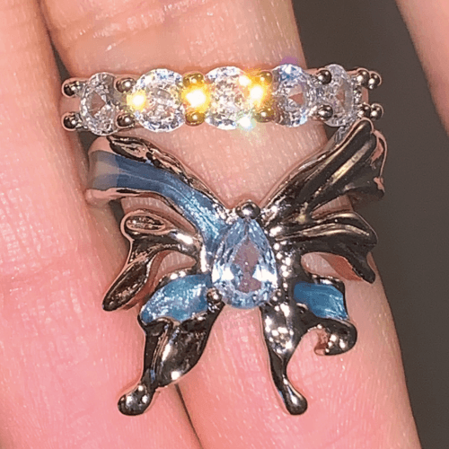 [스토어찜 > 기재된 가격에서 10% 할인쿠폰 바로♡] 와이알유디 블루나비스 레이어드링 2피스 세트구성_어떤 것을 사도 무료배송♡