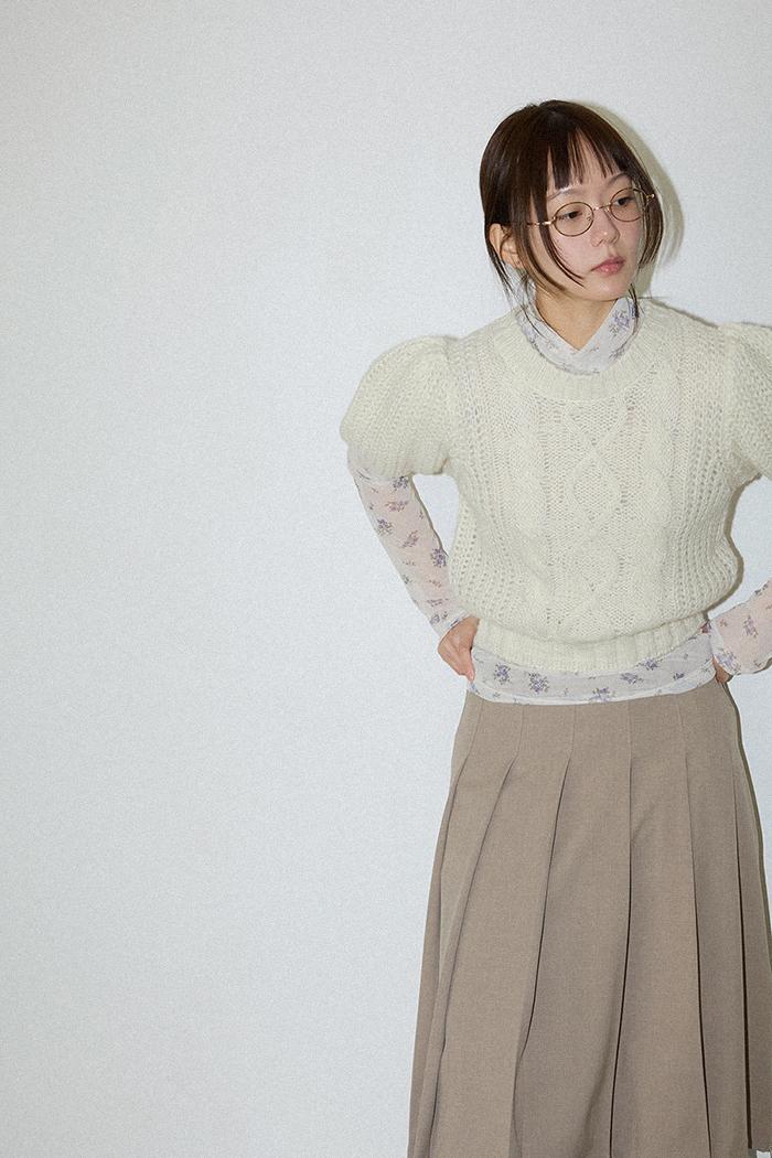 FLORAL SHEER LONG-SLEEVE TEE