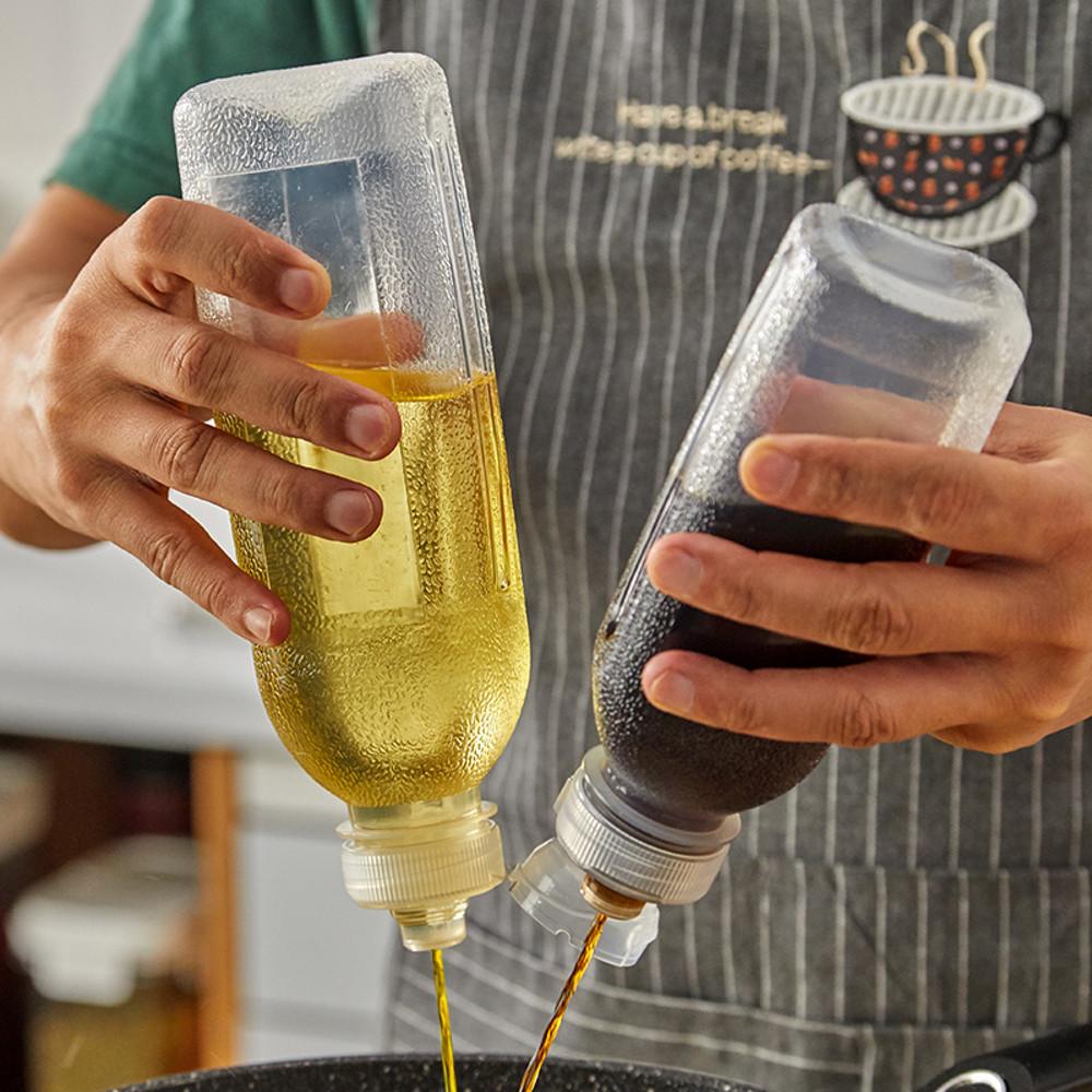 미니리빙 흐르지않는 소스통 리필용기 세트 300ml/500ml 1+1