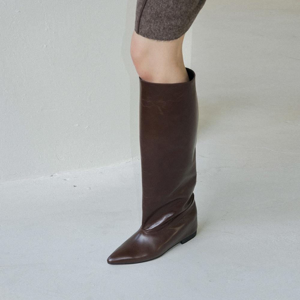 90s 스트레이트 롱부츠 STRAIGHT LONG BOOTS_DEEP BROWN