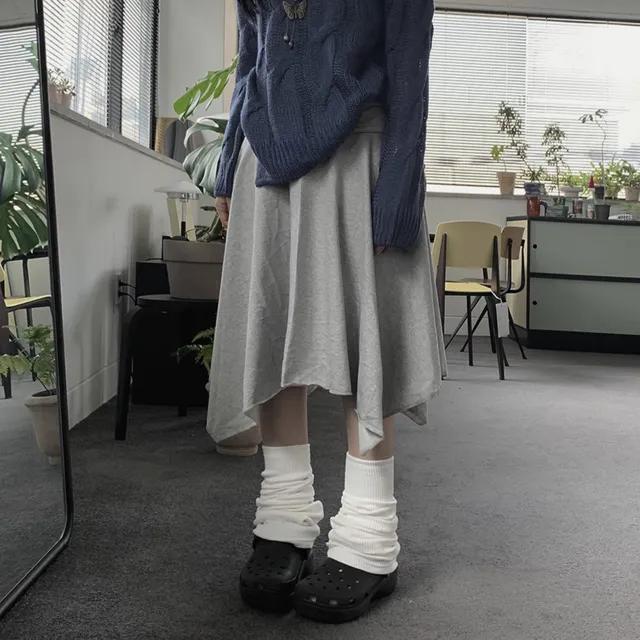 [문의폭주🖤] hooa unbalanced layered midi sk