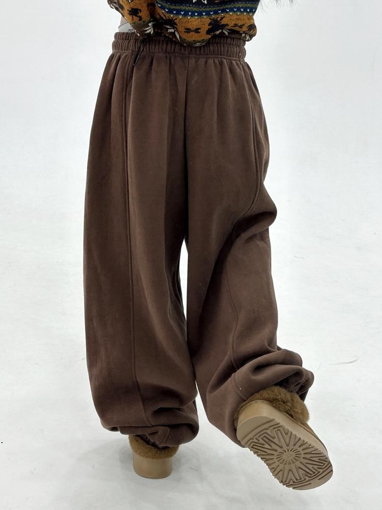 [UNISEX/기모]윈터 소프트 웜 루즈 핫 조거 트레이닝 팬츠(6color)