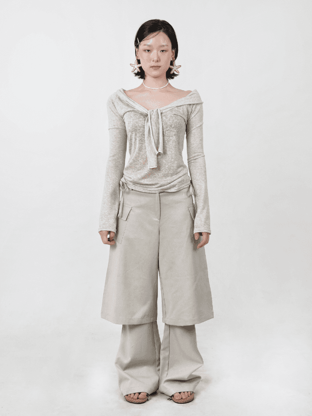(4/22 예약배송 추가 5% 할인)Double drop Morph Pants_Beige