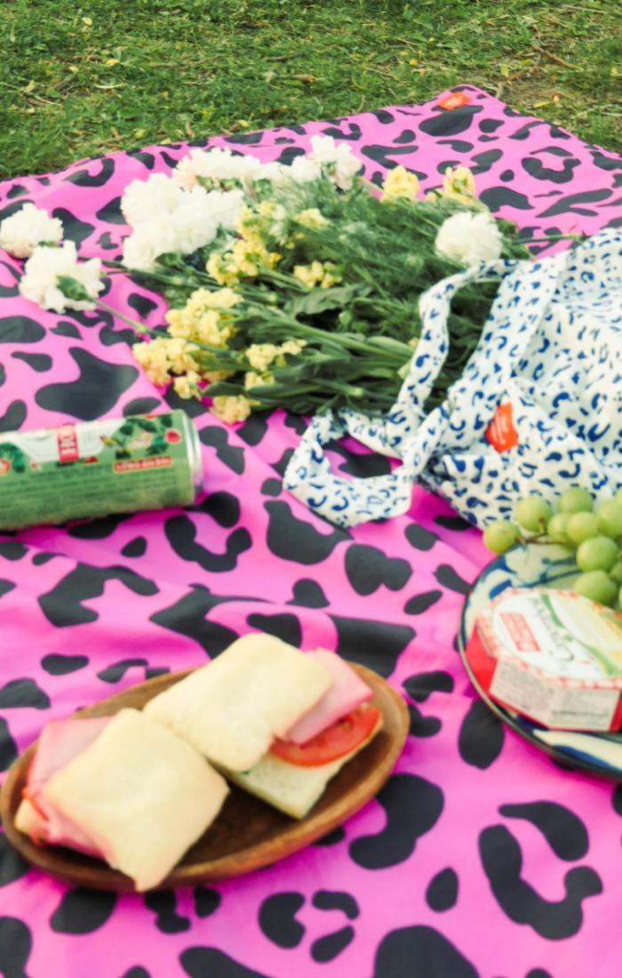 sparkling pink picnic mat