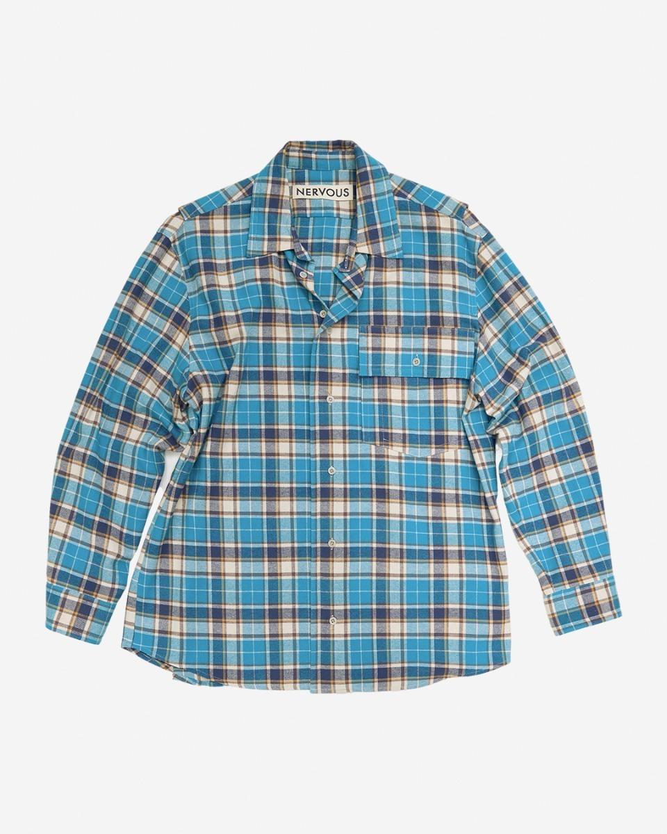SOFT CHECK SHIRT _ blue