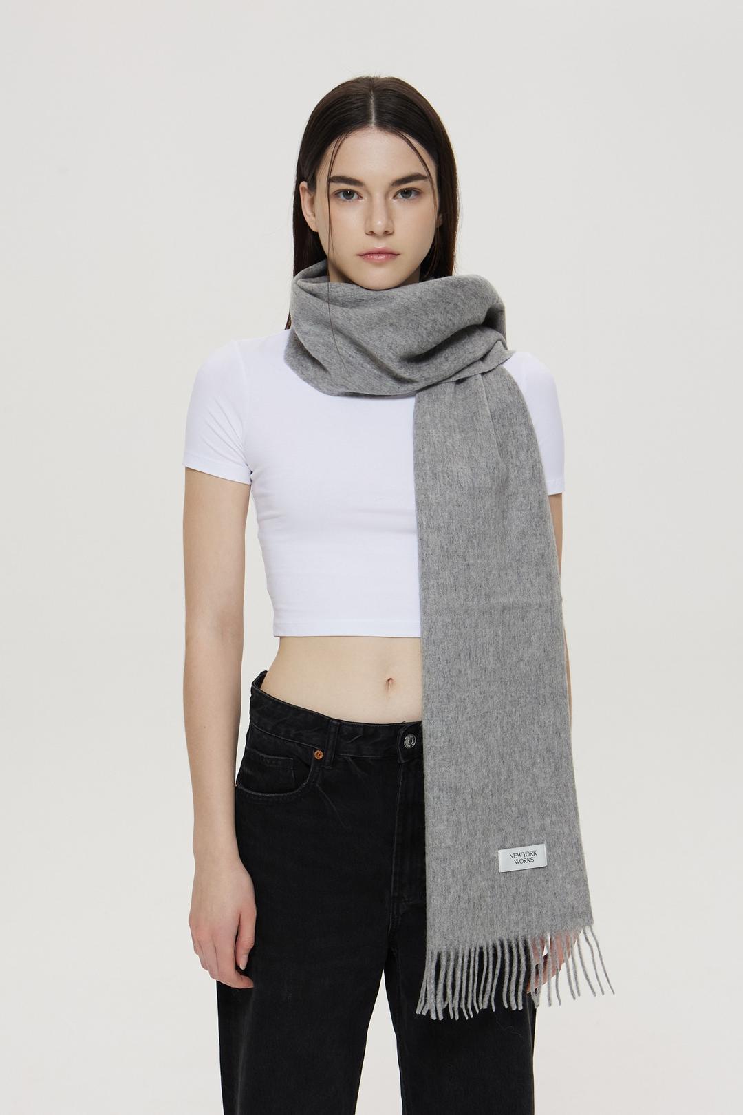 [GIFT BOX] WOOL100% CLASSIC MUFFLER_GRAY