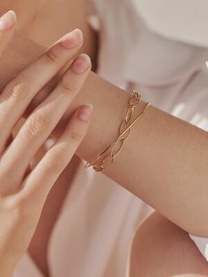 [silver925]round flat layered bangle_WHITE