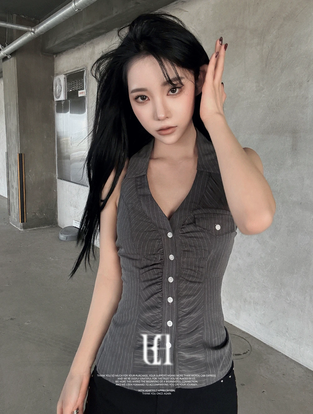 Pinstriped Halter Shirt