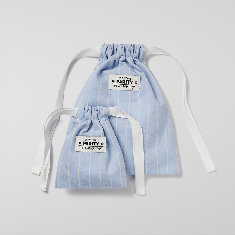 패리티 스트라이프 파우치 파우더블루 (2 size)