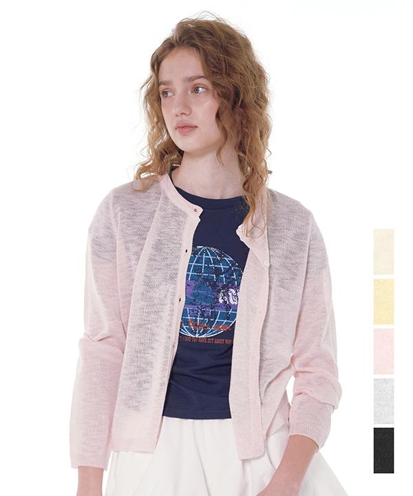 NOI1639 soft round knit cardigan (5color)