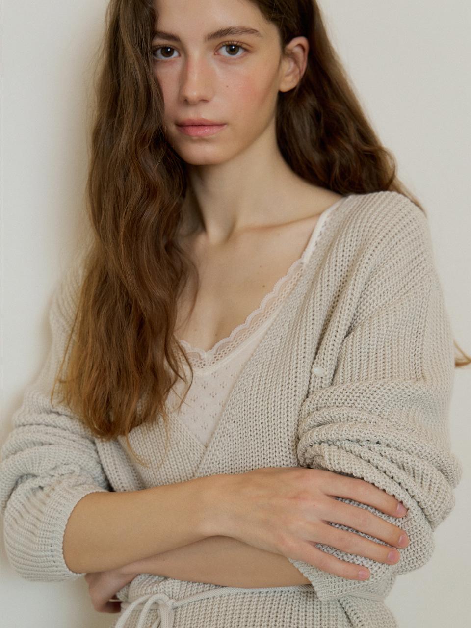peony knit cardigan 241 (gray beige)