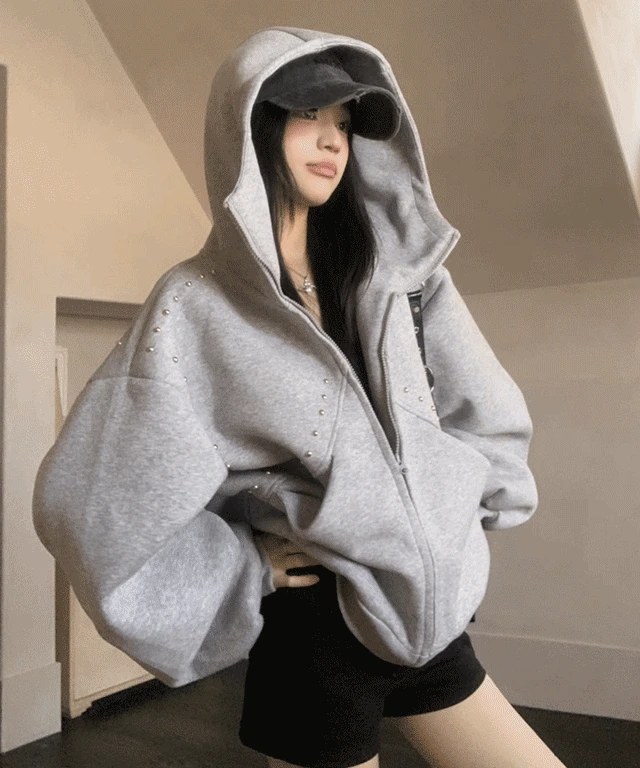 🚀오늘출발 [루즈핏/하이넥] 퓨레 오버핏 하이넥 후드 집업