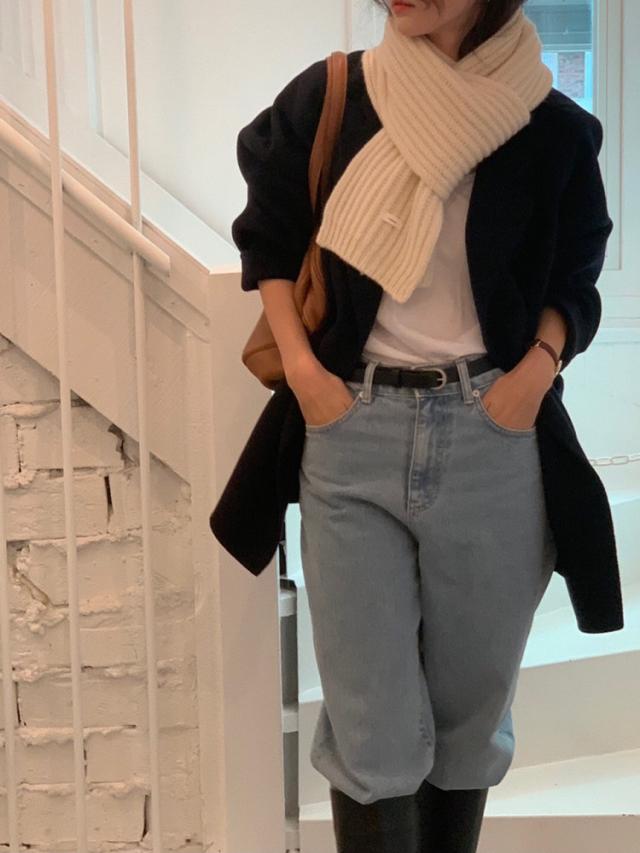 베르가못 로너 울 머플러 무지 목도리