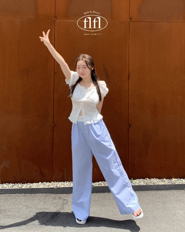 [made][flfl라벨]193.Lazy레이지 스트라이프 시그니처 코튼 팬츠 2color