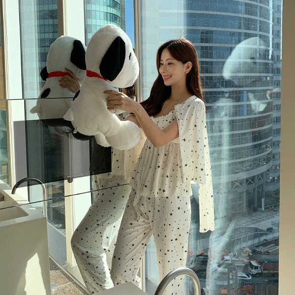 초특가 (별/리본/도트) 슬리피 나시+가디건+바지 잠옷3SET