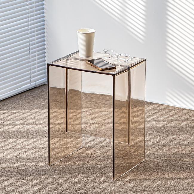 맥스 사각 투명 플라스틱 거실 협탁 쇼파 사이드 테이블