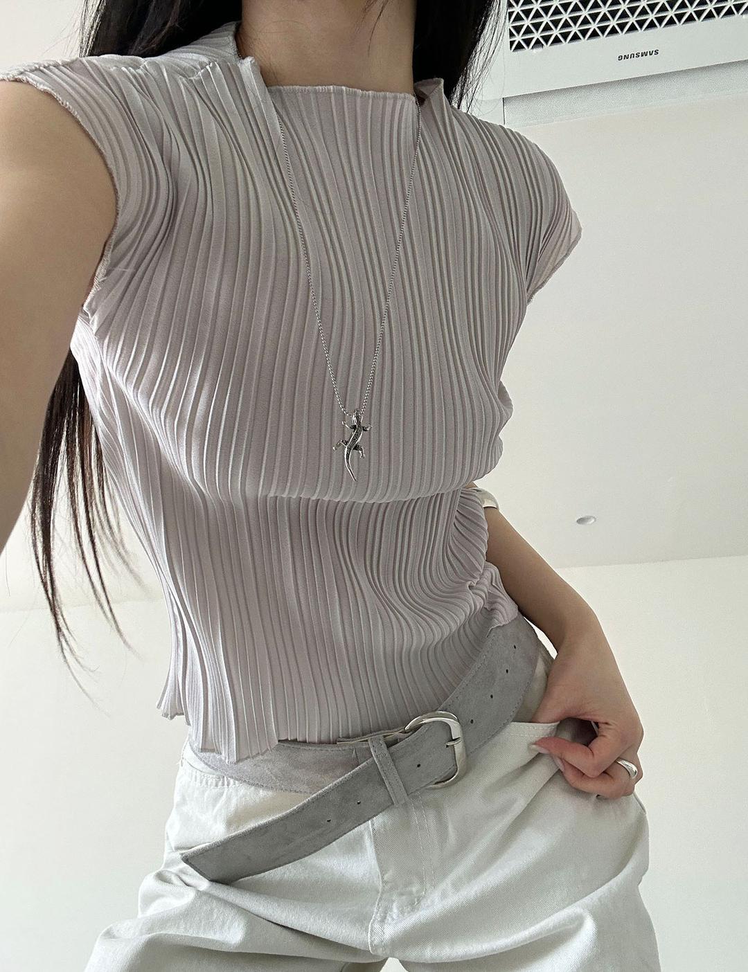이너뮤트 pleats cap sleeve top (3color)